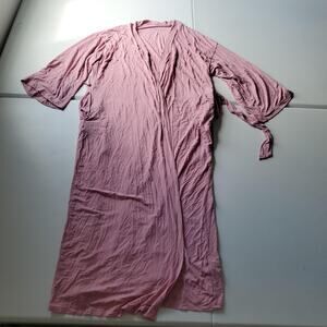 Victoria's Secret Robe Womens XS/S Pink Modal Jersey Kimono 3/4 Sleeve Belted